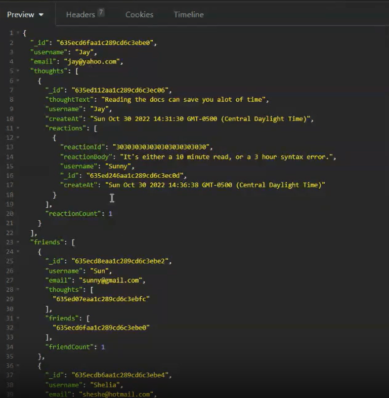 Social Network API Application