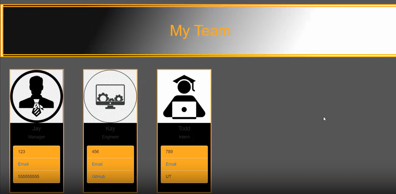 Team Profile Application