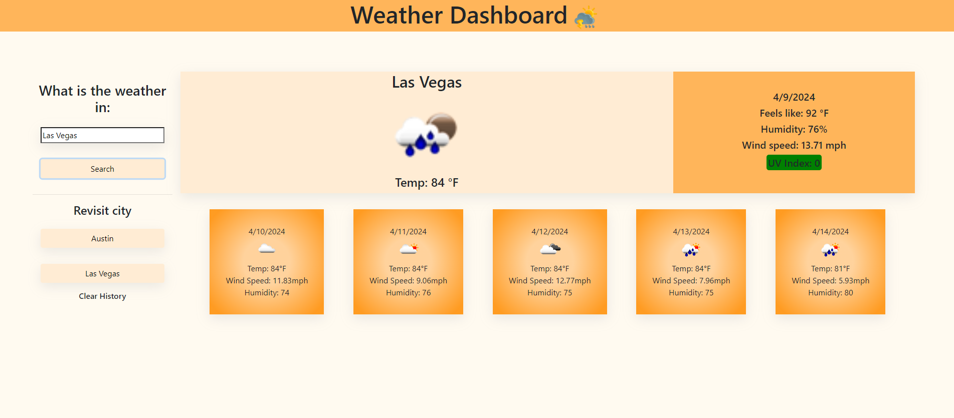Weather Dashboard Application